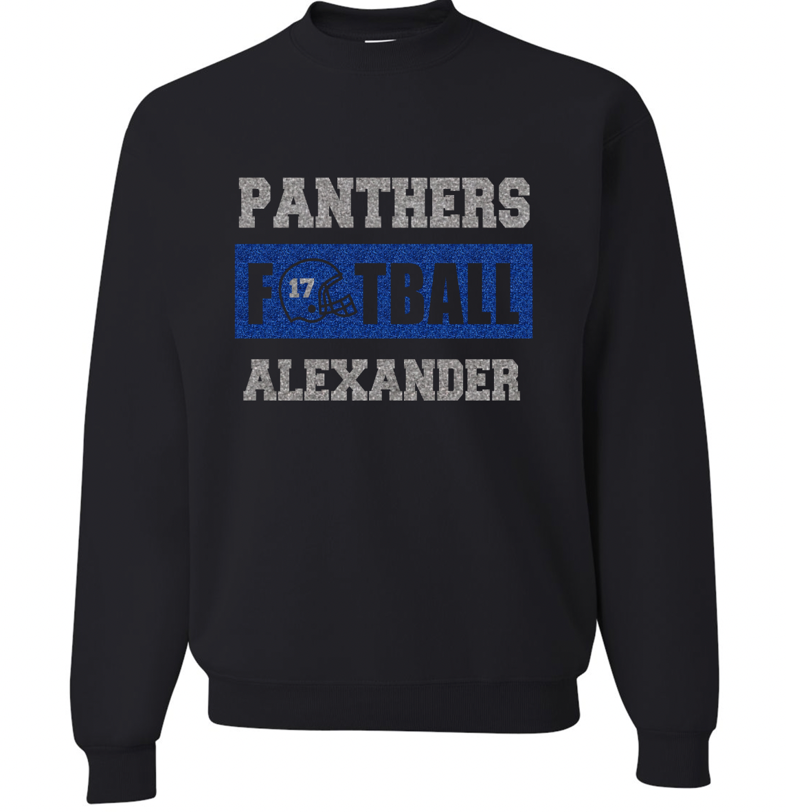 Panthers Football Personalized Crewneck Sweatshirt - Adult and Youth