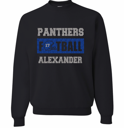 Panthers Football Personalized Crewneck Sweatshirt - Adult and Youth