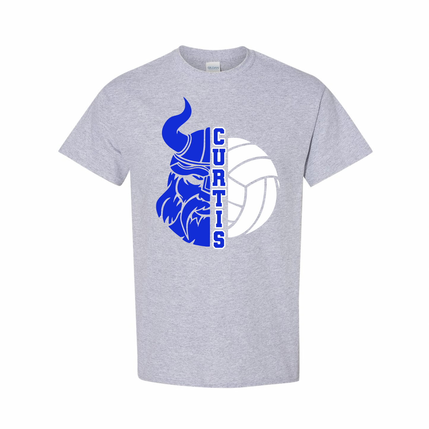 Curtis Volleyball Viking Face Tee - Youth and Adult Sizes