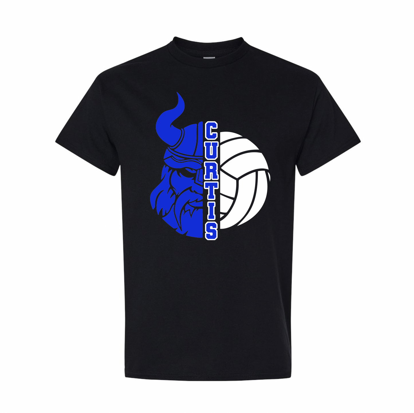 Curtis Volleyball Viking Face Tee - Youth and Adult Sizes