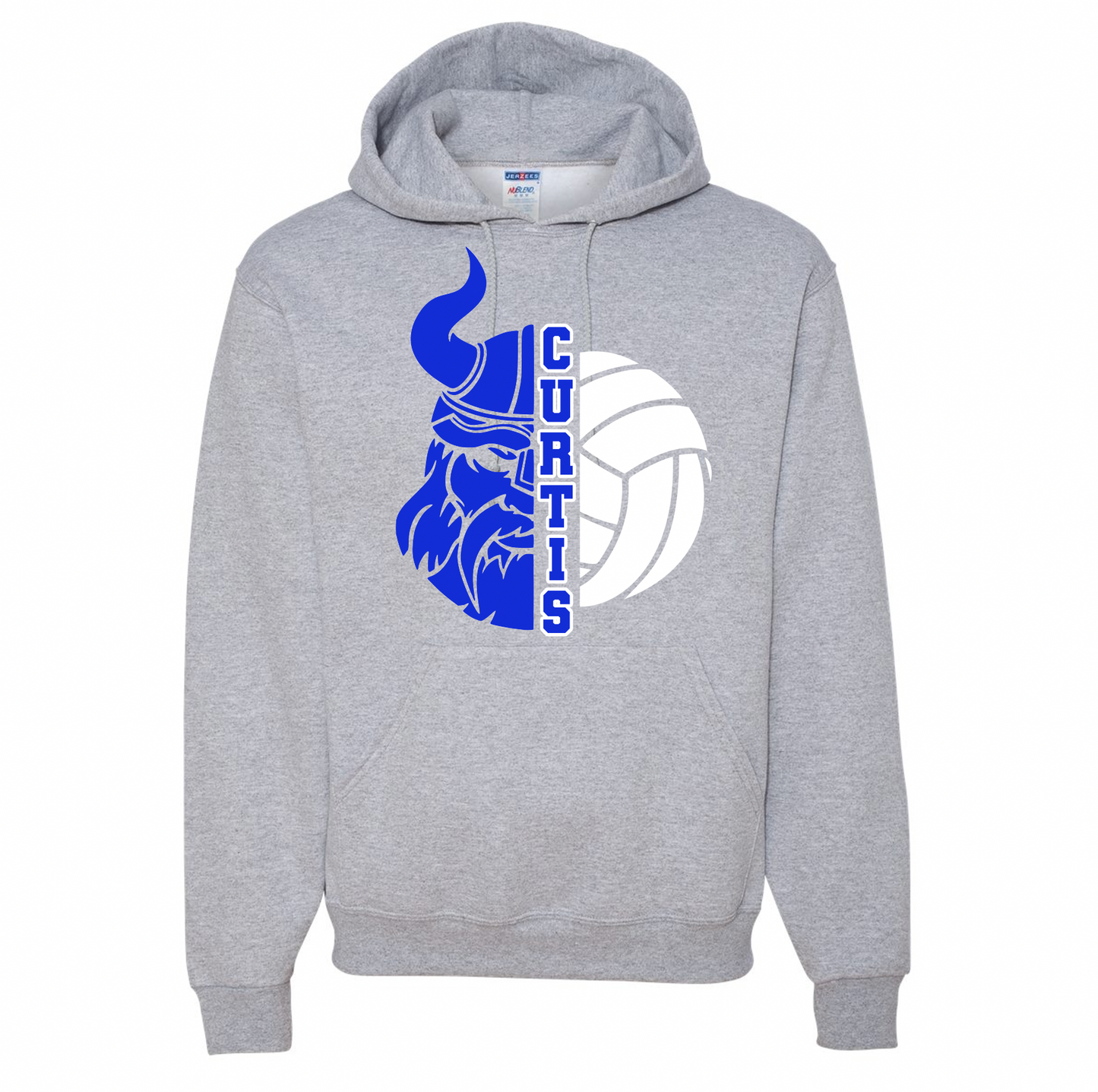 Curtis Volleyball Viking Face and Volleyball Hoodie | Youth and Adult