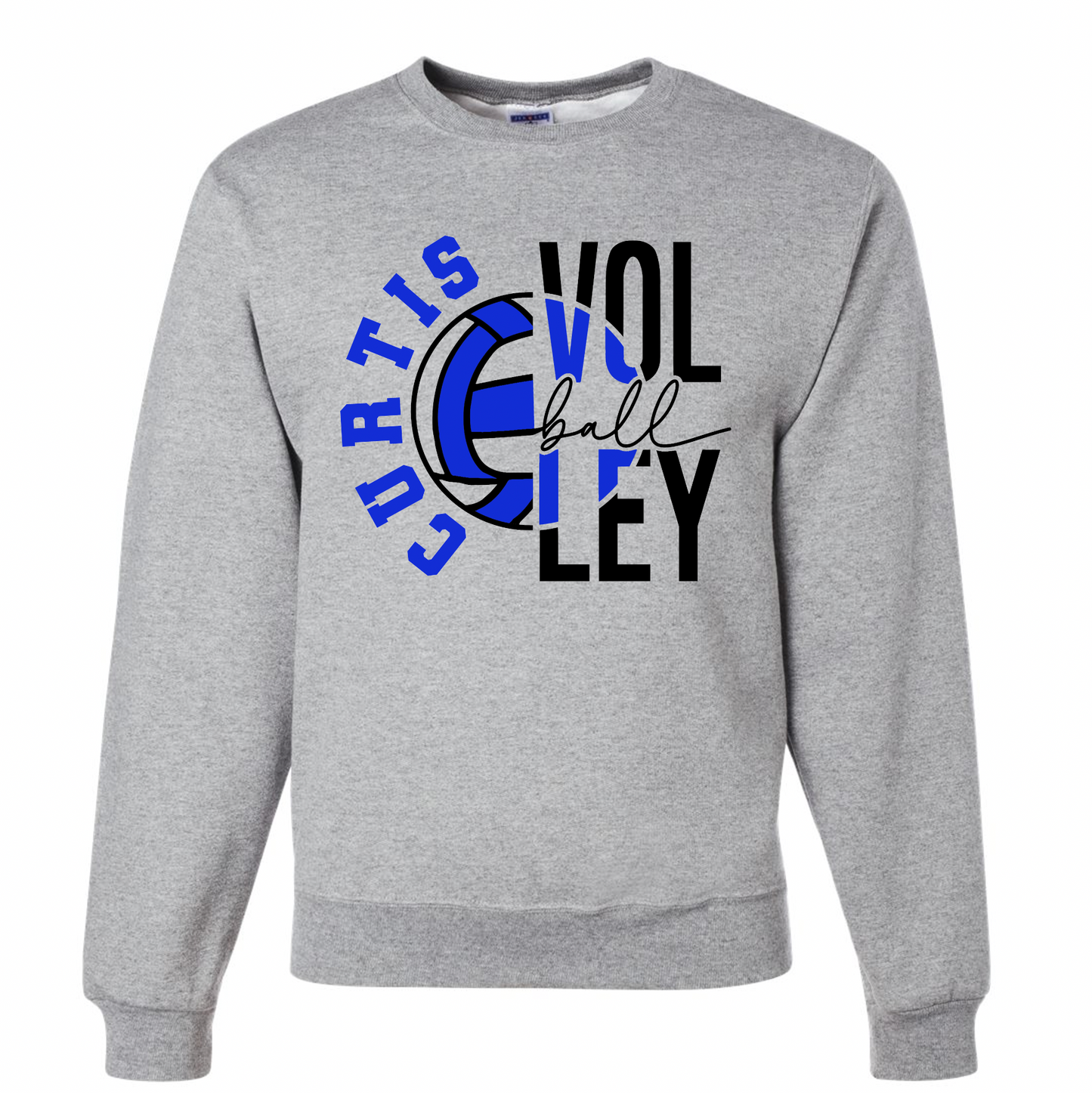 Curtis Volleyball Two-Tone Crewneck - Youth and Adult Sizes