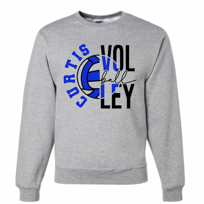 Curtis Volleyball Two-Tone Crewneck - Youth and Adult Sizes