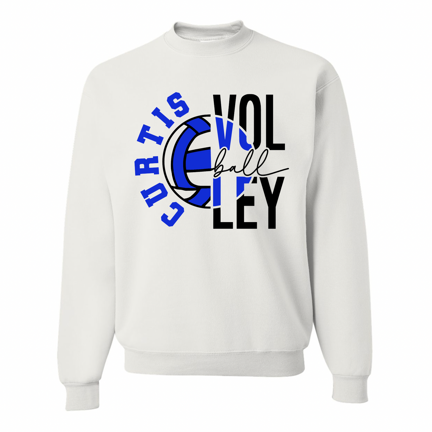Curtis Volleyball Two-Tone Crewneck - Youth and Adult Sizes