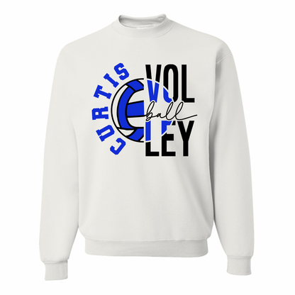 Curtis Volleyball Two-Tone Crewneck - Youth and Adult Sizes