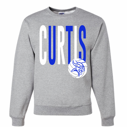 Curtis Volleyball Retro Crewneck - Youth and Adult Sizes