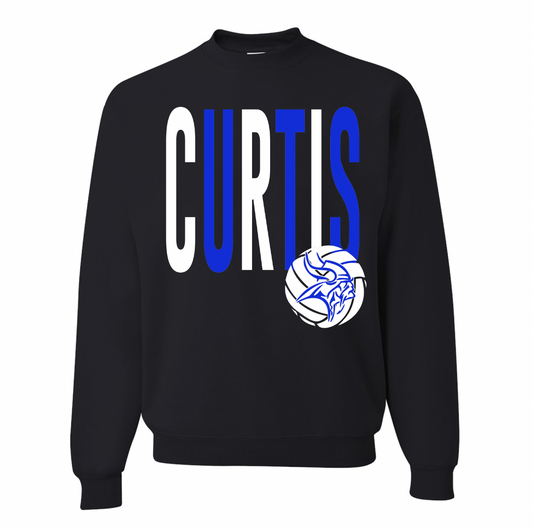 Curtis Volleyball Retro Crewneck - Youth and Adult Sizes