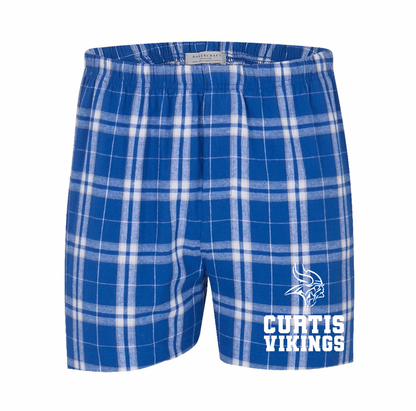 Curtis Vikings Plaid Flannel Shorts - Adult Sizes Two Styles