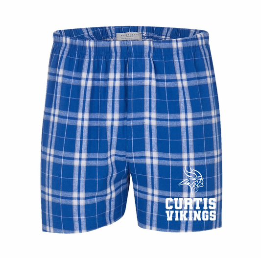 Curtis Vikings Plaid Flannel Shorts - Adult Sizes Two Styles