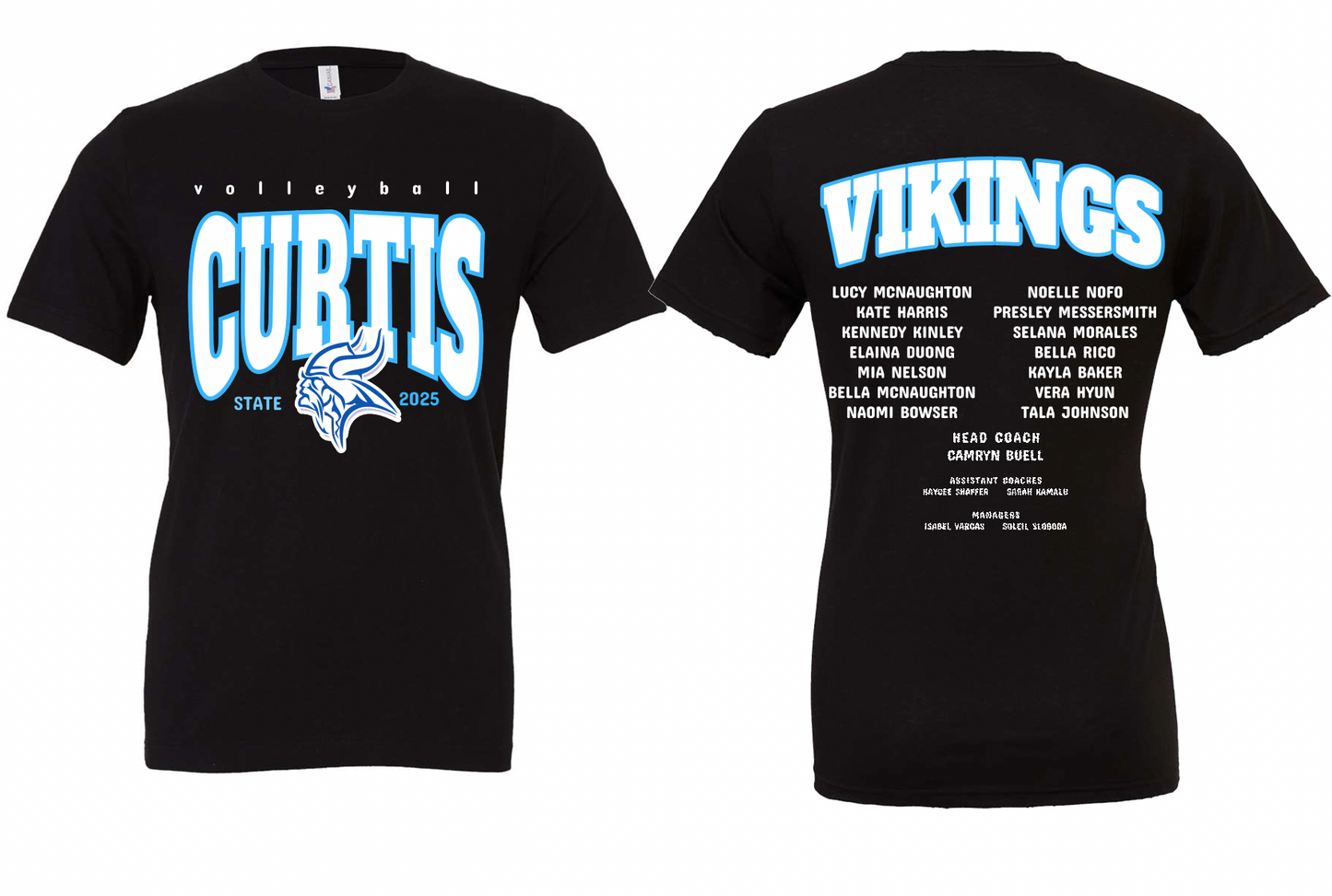 Curtis Vikings Volleyball 2025 State Cotton Tee