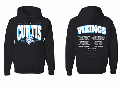 Curtis Vikings Volleyball 2025 State Hoodie