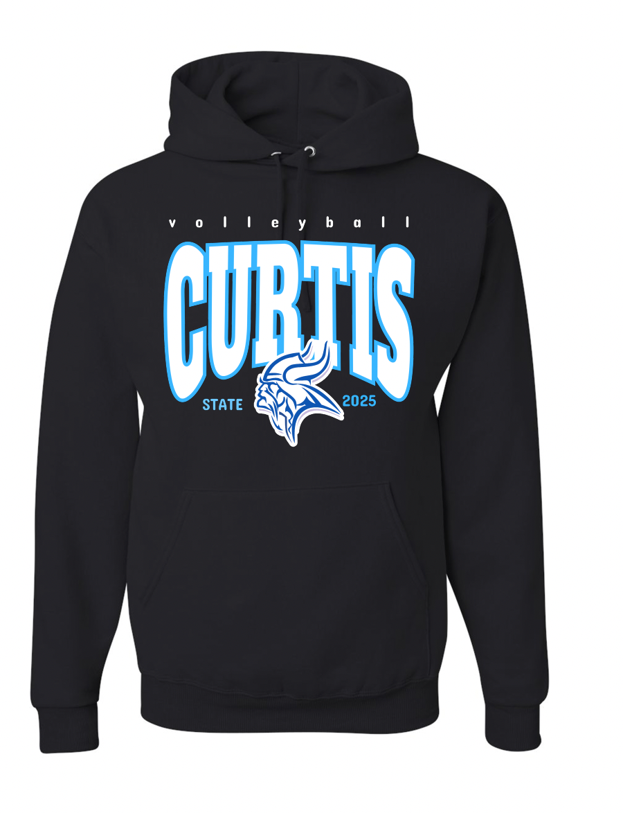 Curtis Vikings Volleyball 2025 State Hoodie