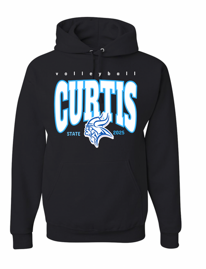 Curtis Vikings Volleyball 2025 State Hoodie