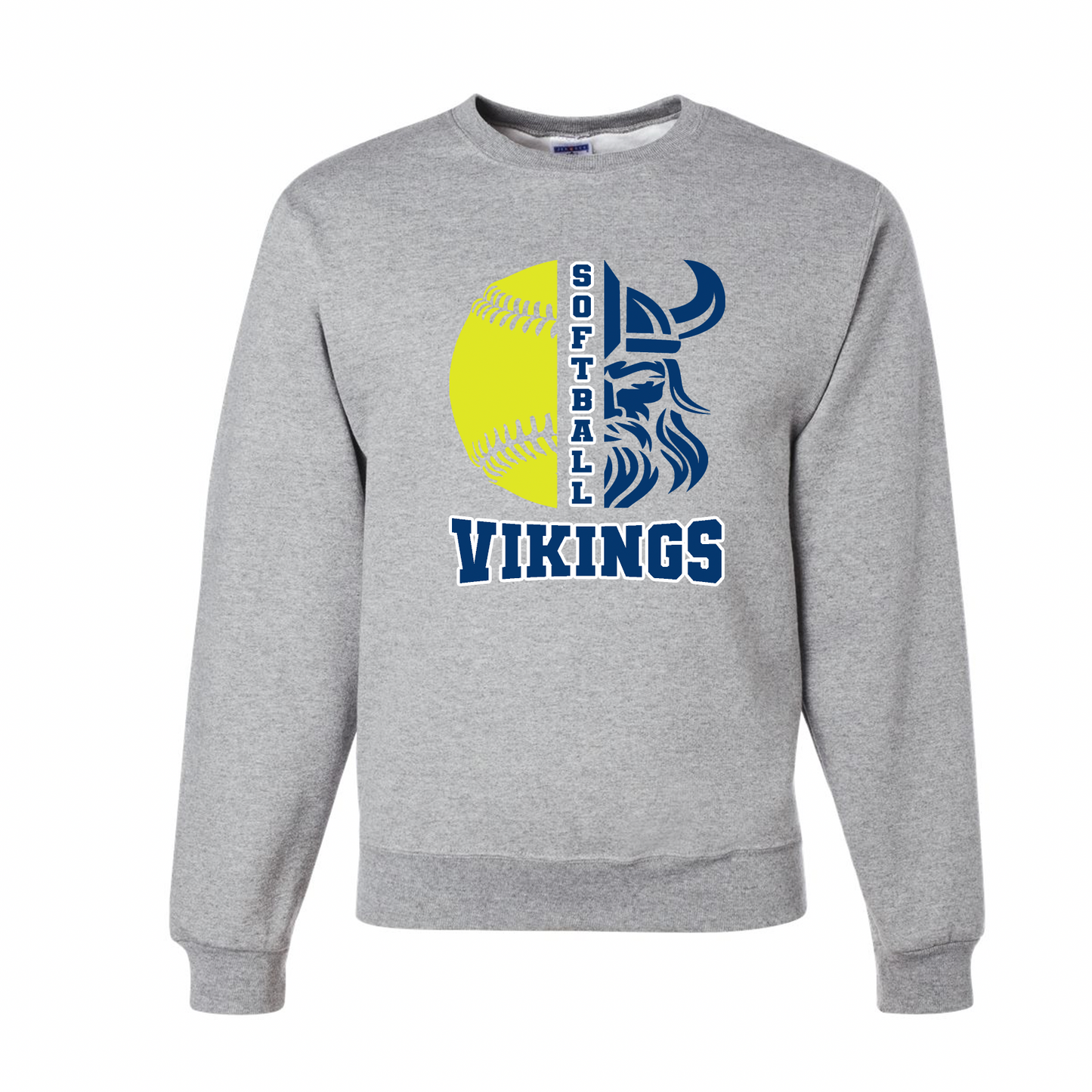 Curtis Viking Face and Softball Crewneck - Youth and Adult Sizes