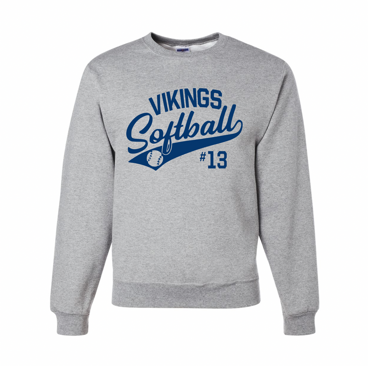 Vikings Softball Personalized Crewneck - Youth and Adult Sizes