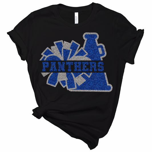 Panthers Pom Pom Megaphone Tee - Adult and Youth