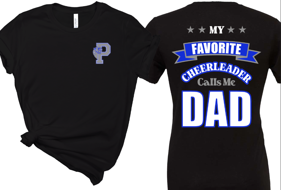 My Favorite Cheerleader Calls Me Dad Solid Font - Adult Tee