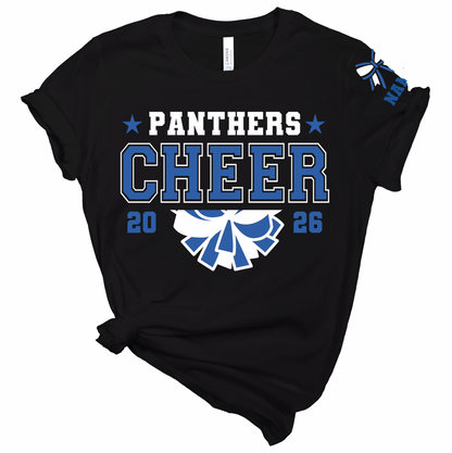 Personalized Panthers Cheer Puff and Glitter - Adult and Youth