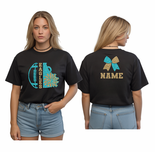Custom Name Cheer Football/Basketball - Adult Tee