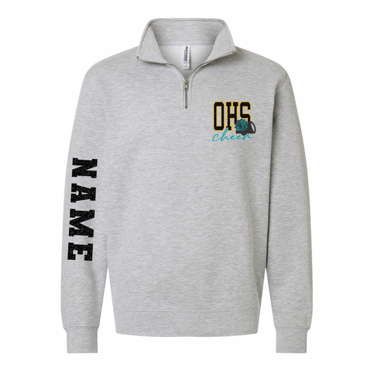 Embroidery/Glitter Personalized OHS Cheer Quarter-zip Sweatshirt