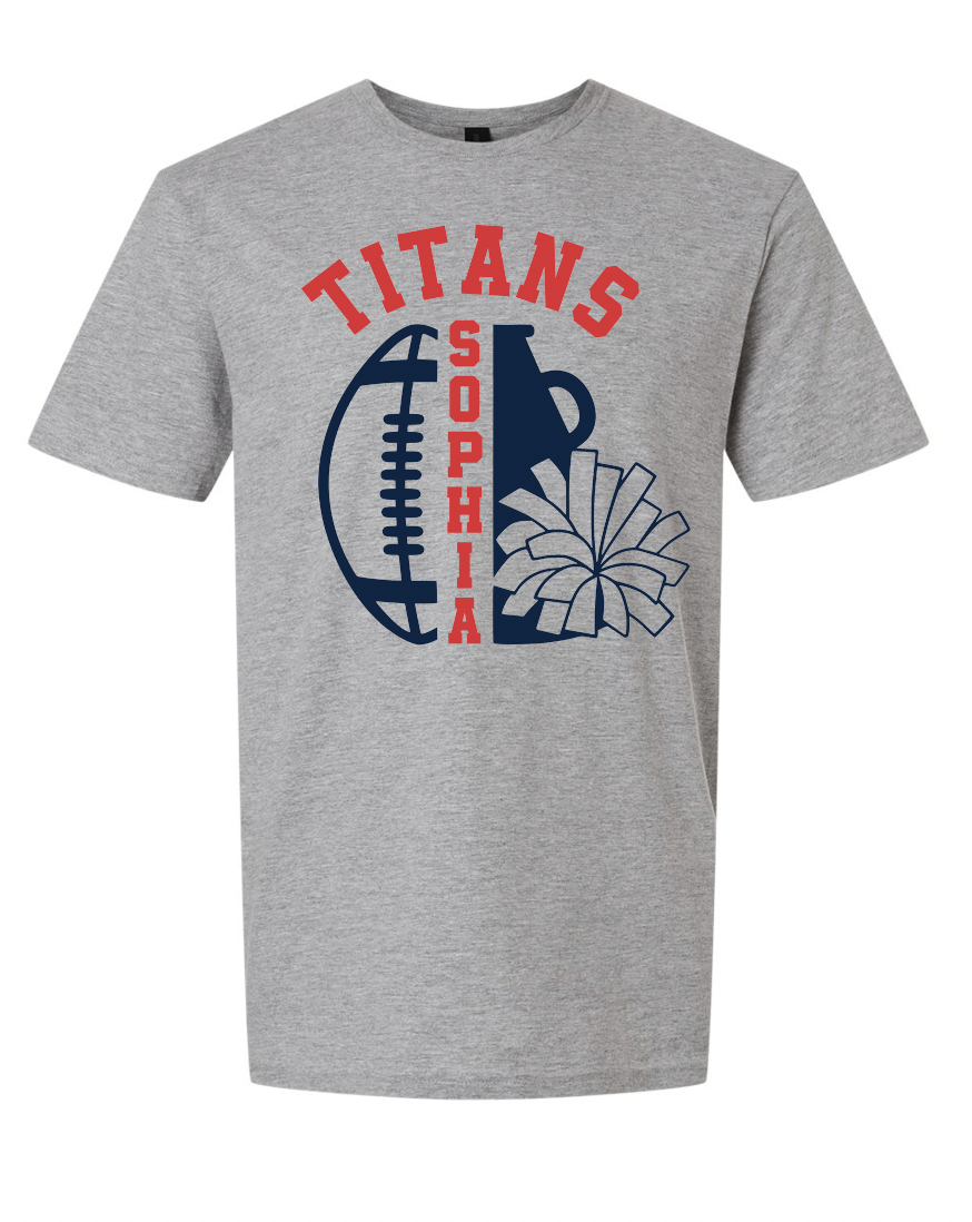Titans Cheer and Football Personalized Tee