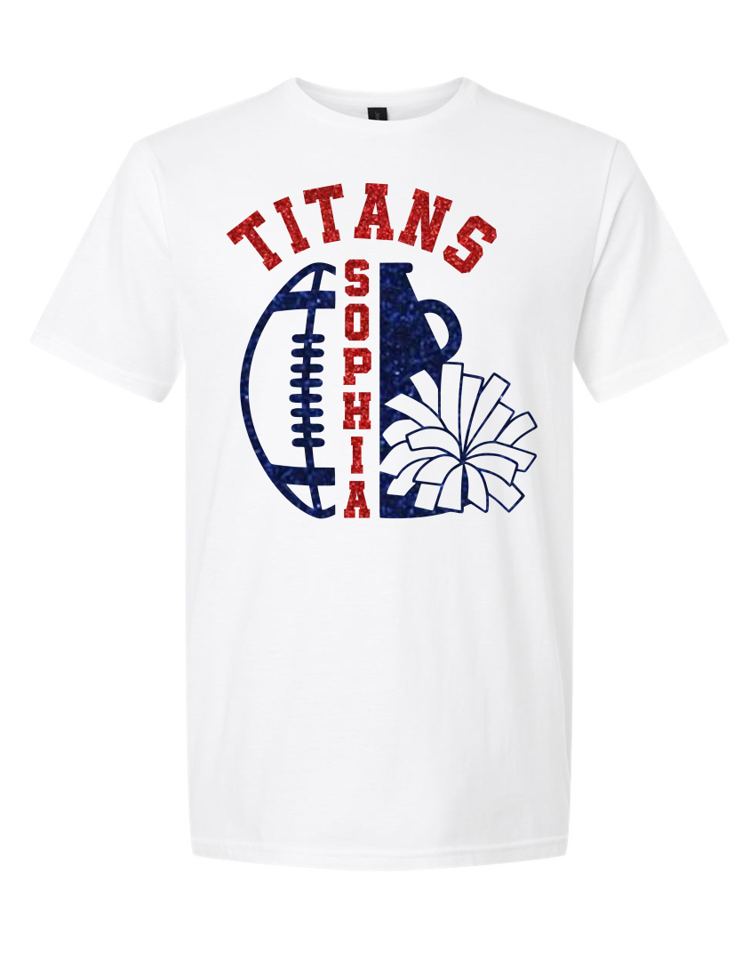 Titans Cheer and Football Personalized Tee