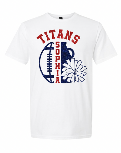 Titans Cheer and Football Personalized Tee