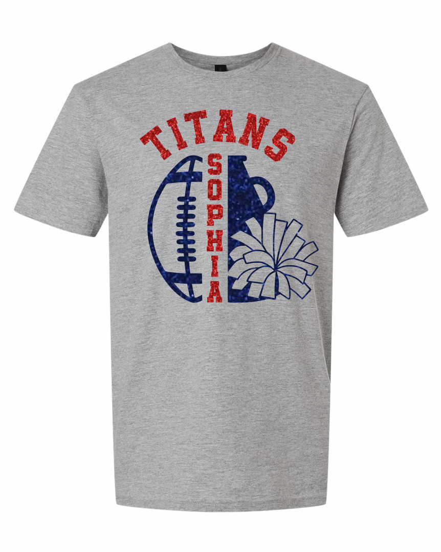 Titans Cheer and Football Personalized Tee