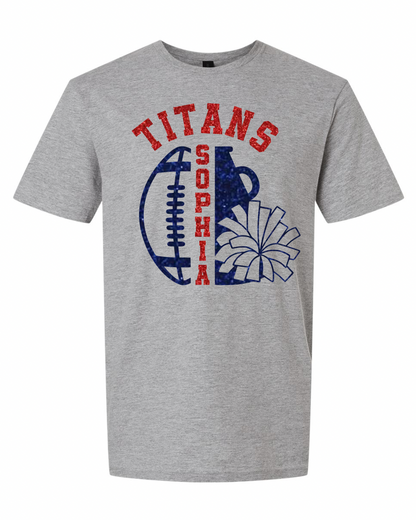 Titans Cheer and Football Personalized Tee