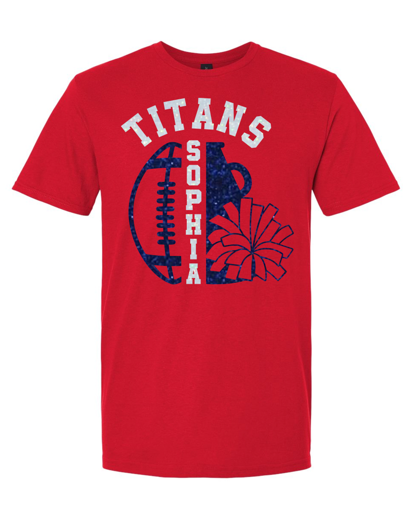 Titans Cheer and Football Personalized Tee