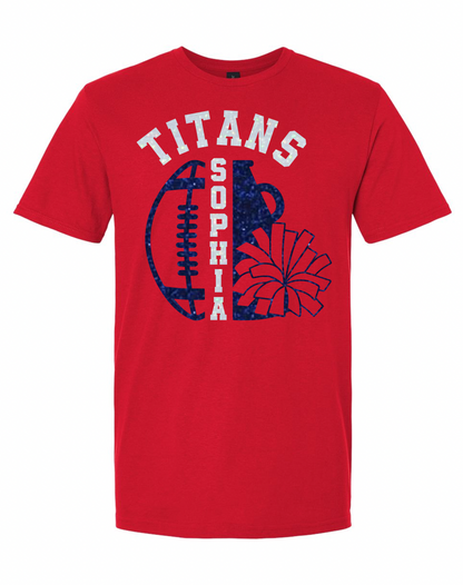 Titans Cheer and Football Personalized Tee