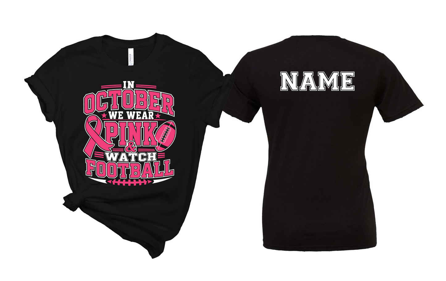 Panthers Football We Wear Pink Tee - Adult and Youth