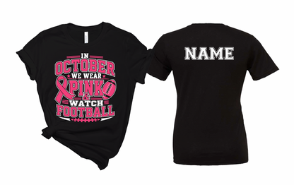 Panthers Football We Wear Pink Tee - Adult and Youth