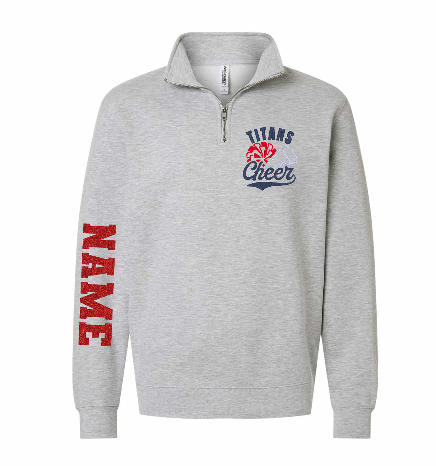 Titans Cheer Embroidered Personalized Quarter Zip Sweatshirt | Adult Only