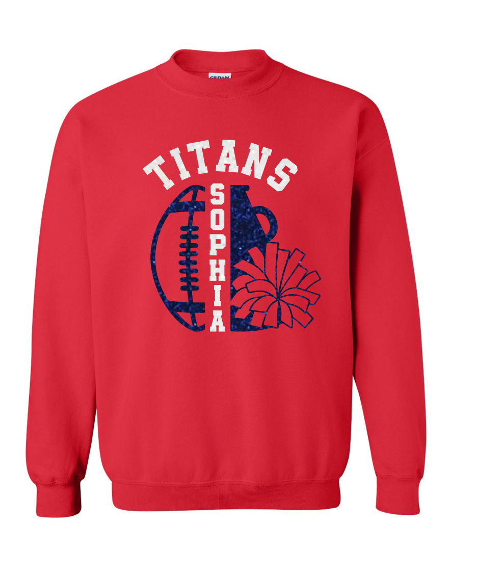 Titans Cheer and Football Personalized Crewneck Sweatshirt