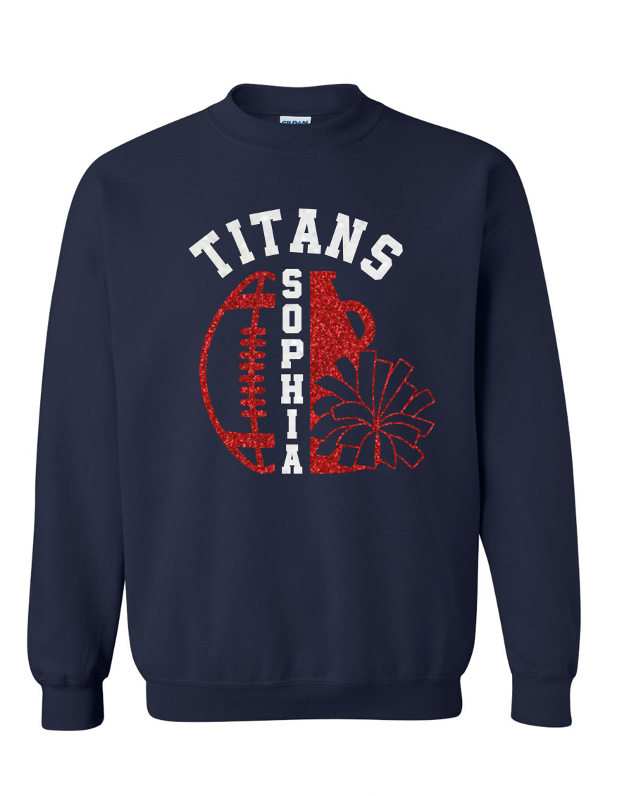Titans Cheer and Football Personalized Crewneck Sweatshirt
