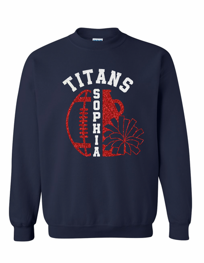 Titans Cheer and Football Personalized Crewneck Sweatshirt