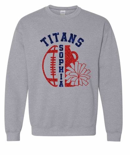 Titans Cheer and Football Personalized Crewneck Sweatshirt
