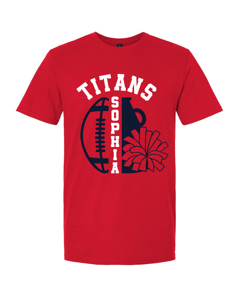 Titans Cheer and Football Personalized Tee