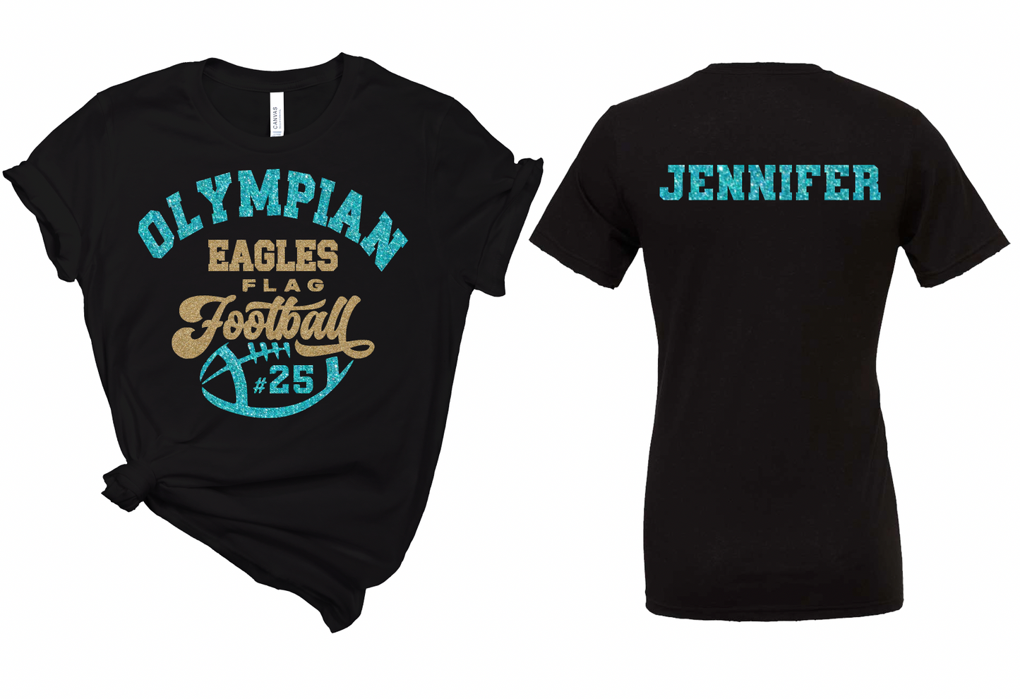 Personalized Name/Number Olympian Eagles Flag Football Tee