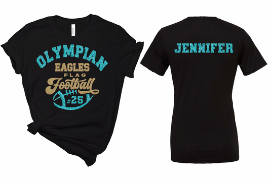 Personalized Name/Number Olympian Eagles Flag Football Tee