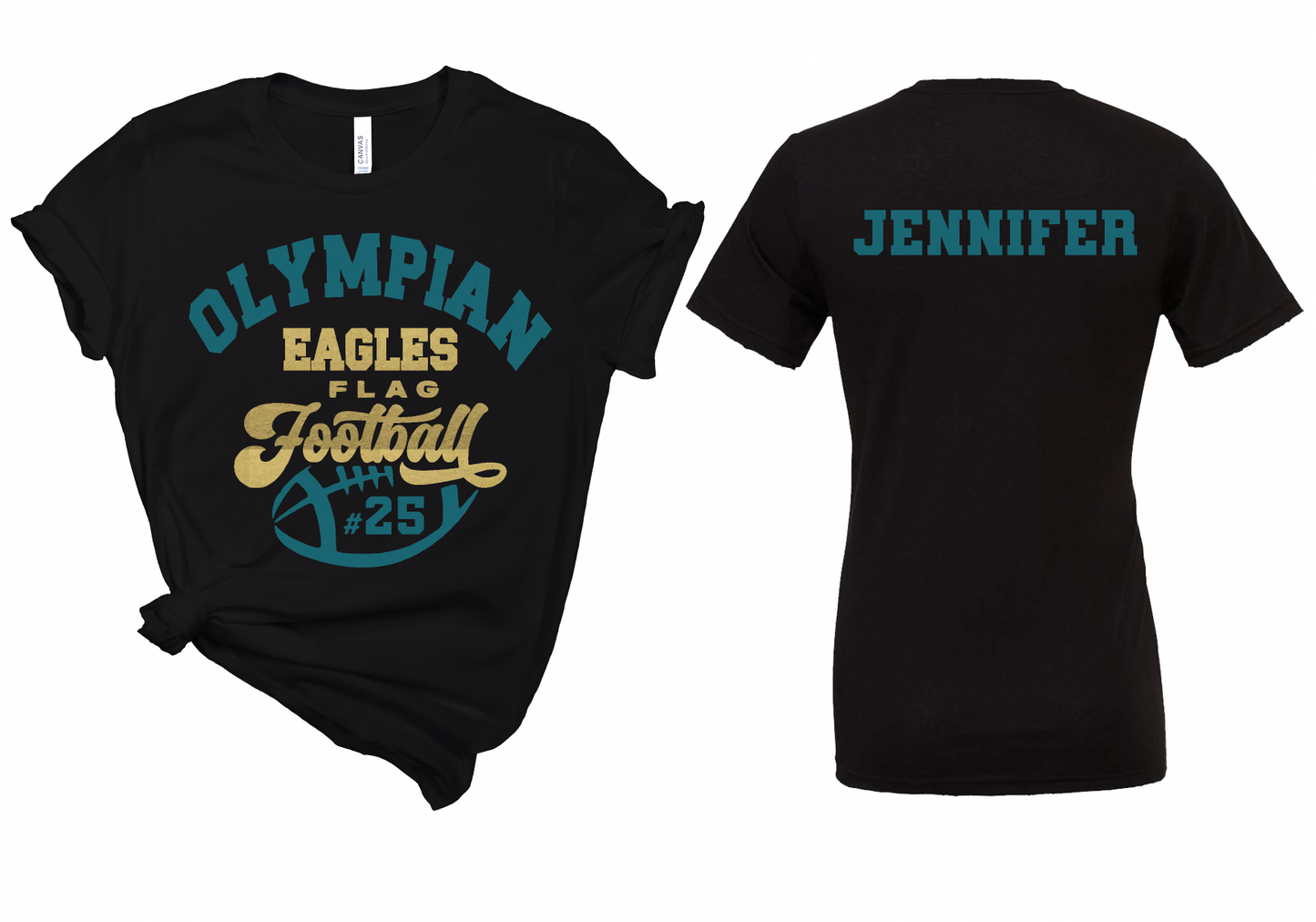Personalized Name/Number Olympian Eagles Flag Football Tee