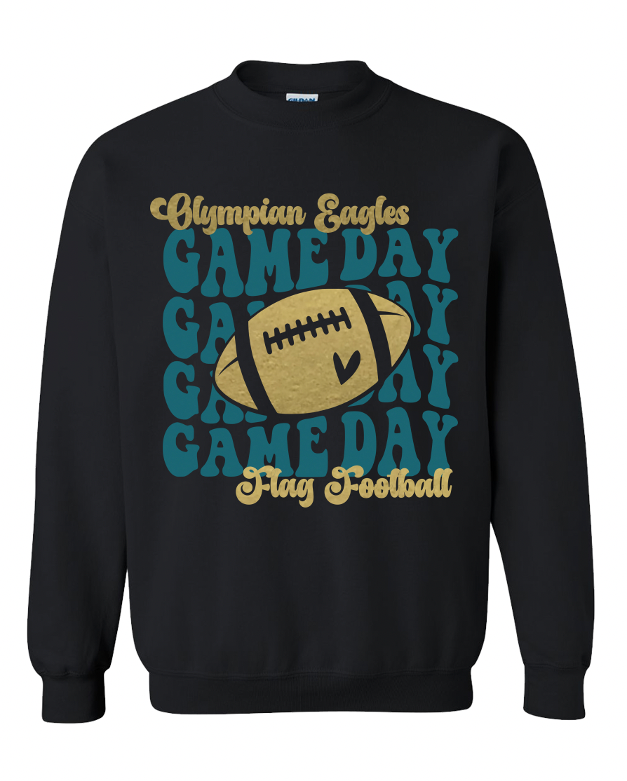 Game Day Olympian Eagles Flag Football Crewneck Sweatshirt
