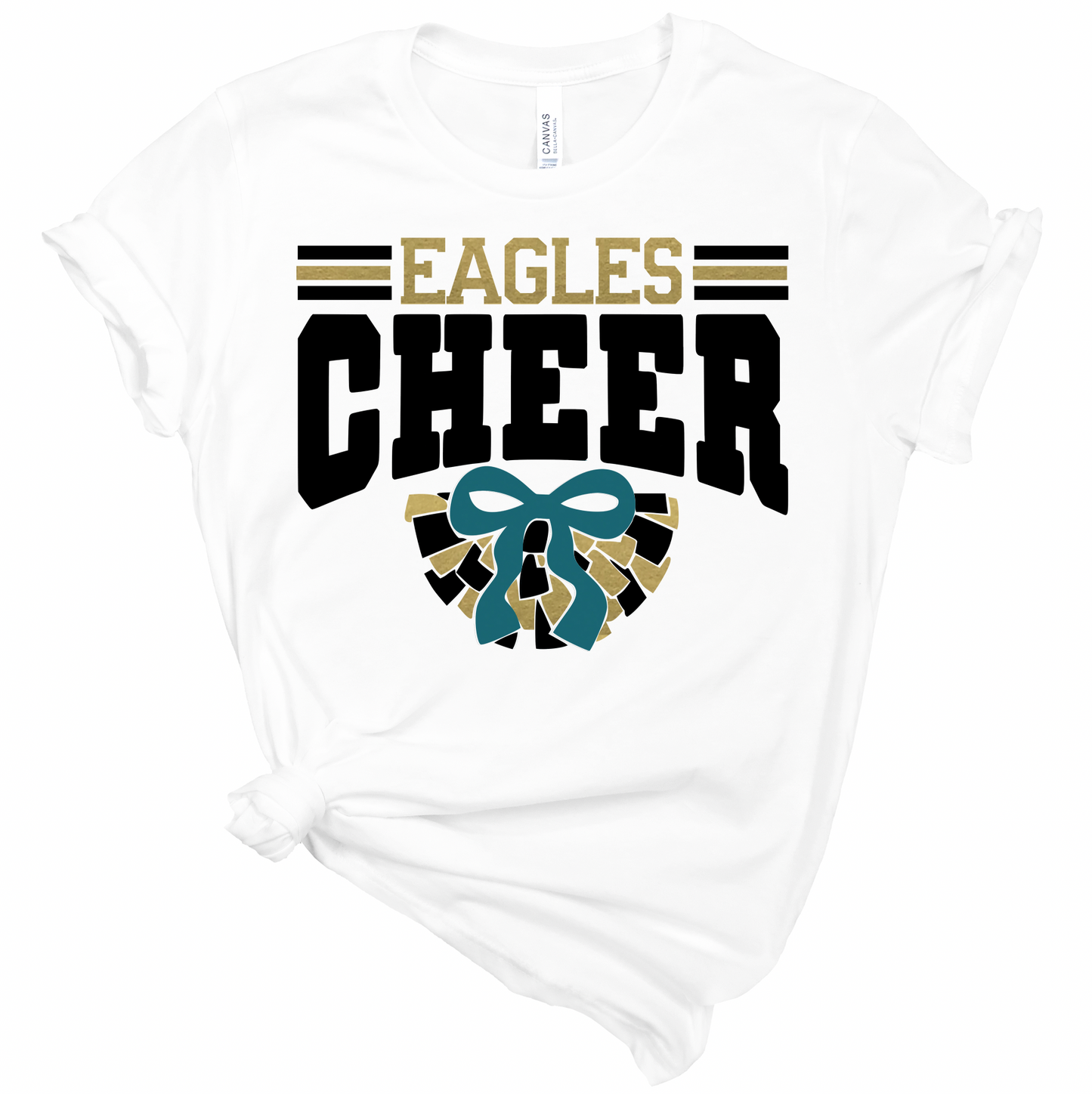 Eagles Cheer Stripes and Pom Pom