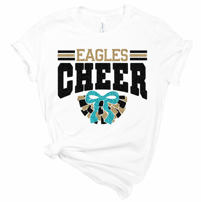 Eagles Cheer Stripes and Pom Pom
