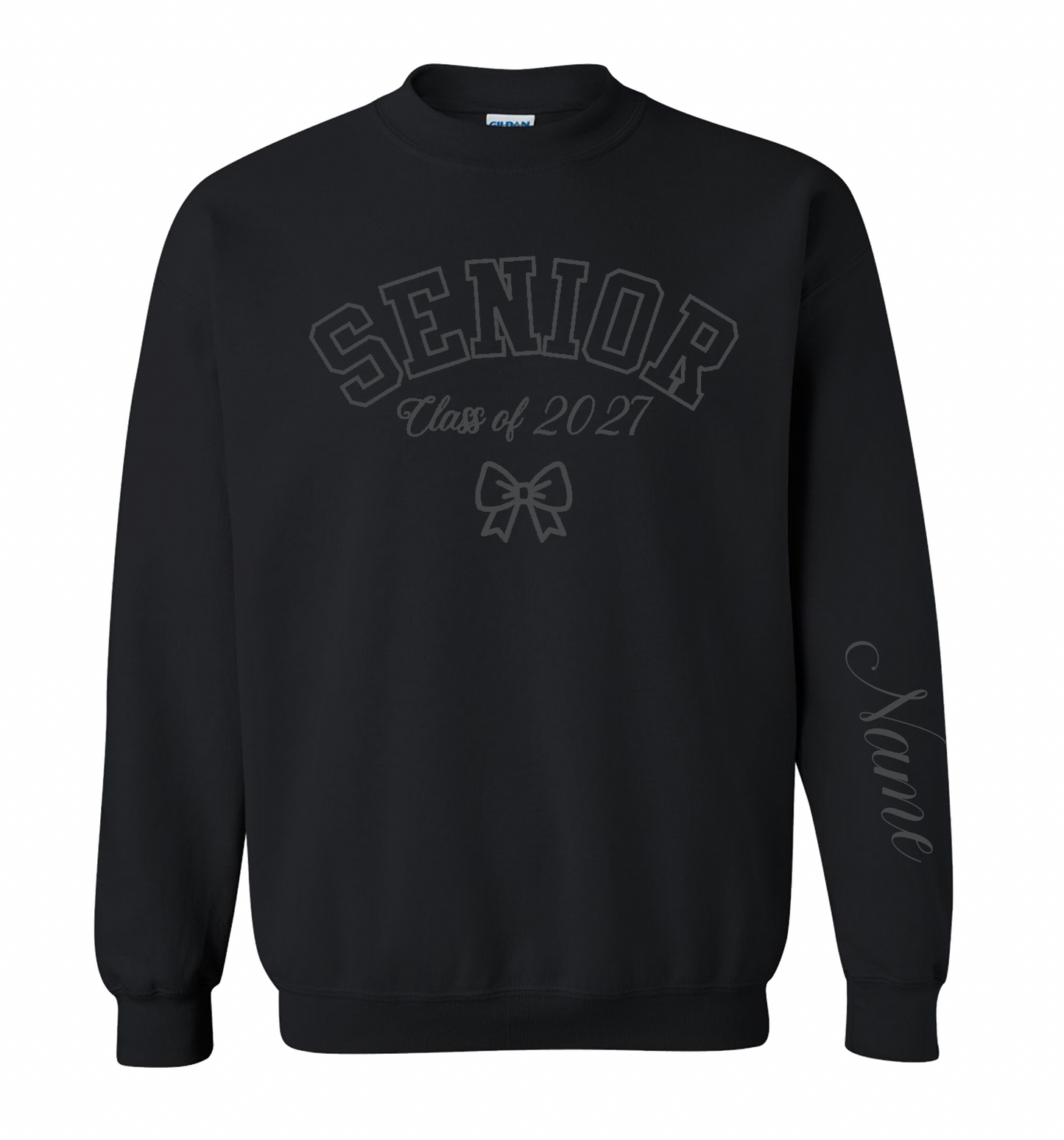 Monochrome Senior Class of 2027 Embroidered Crewneck Sweatshirt
