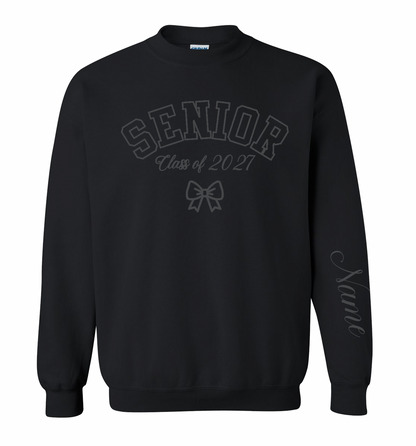 Monochrome Senior Class of 2027 Embroidered Crewneck Sweatshirt