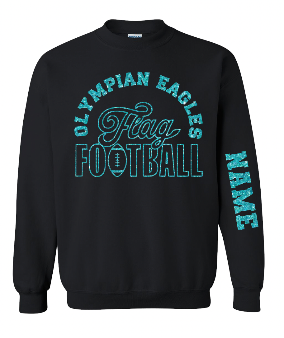 Simple Olympian Eagles Flag Football  Crewneck Sweatshirt