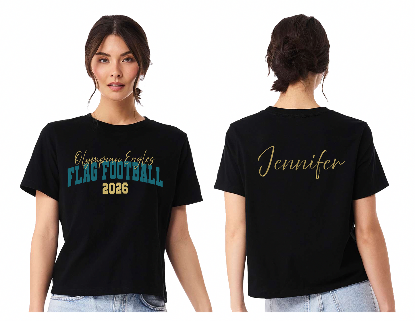 Personalized  Olympian Eagles Flag Football Boxy Tee