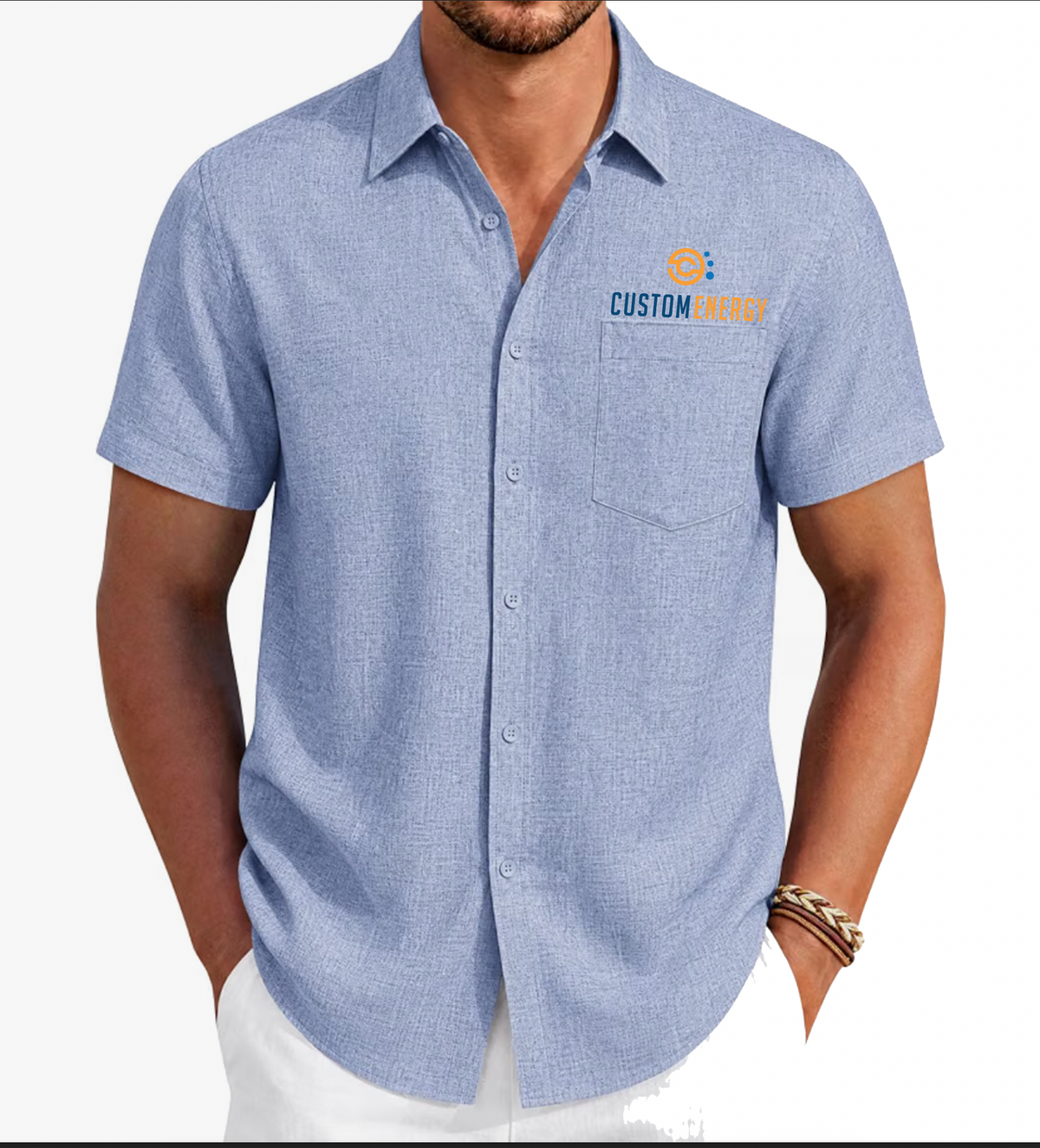 Casual Men's Beach Button Up
